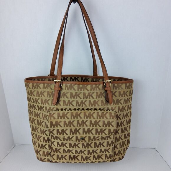 Michael Kors MK Signature Tote Shoulder Handbag Purse - Picture 1 of 11
